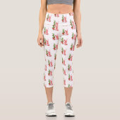 Leggings Capri Boisson fraise fraîche Jambes amusantes (Recto)