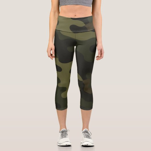Leggings Capri Bold Camouflage Pattern Outdoor Enthusiasts Hunter (Recto)