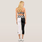 Leggings Capri Bold Chess Queen Chess Board Yoga (Verso)