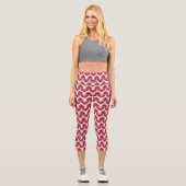Leggings Capri Bold Retro Modern Motif in Pinks (Recto)