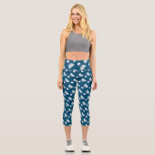Leggings Capri Bonnet de sport bleu rose (Recto)