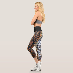 Leggings Capri Boomy mignon élégant Poster de animal Léopard Noir
