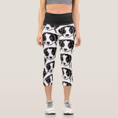 Leggings Capri Bordure Collie Chien chiot (Recto)
