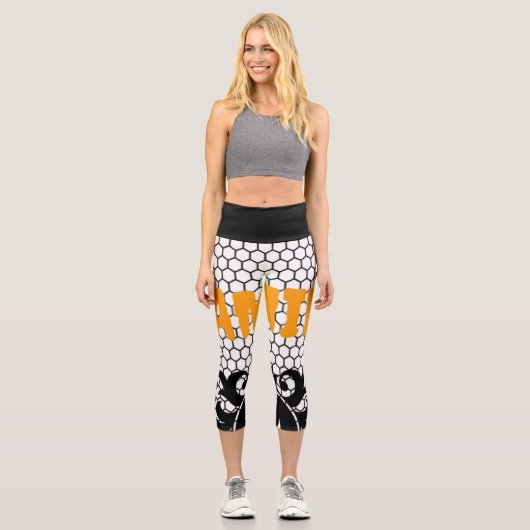 Leggings Capri Bordure dentée | Zazzle_Growshop. (Recto)