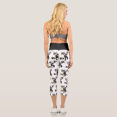 Leggings Capri Boston Terrier Capris en blanc et noir (Verso)