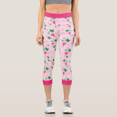 Leggings Capri Botanique florale rose (Recto)