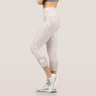 Leggings Capri Boucles de mood Abstraites Pickleball personnalisé