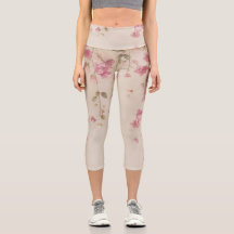 Leggings Capri Bougainville Rose Vintage