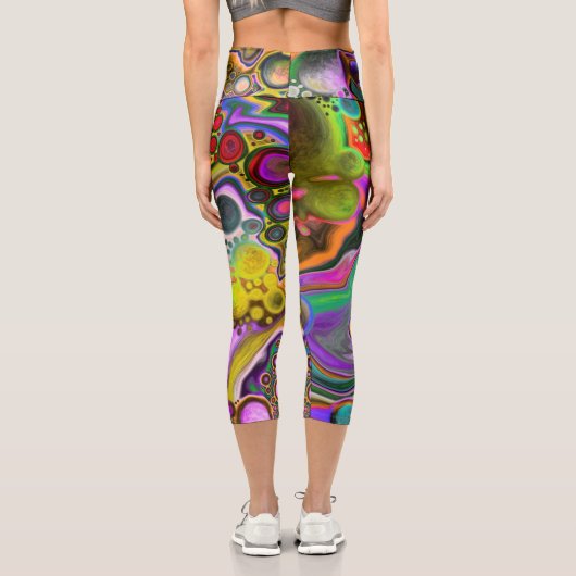 Leggings Capri Boule colorée Fluide Art Pour Peinture (Verso)