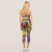 Leggings Capri Boule colorée Fluide Art Pour Peinture (Verso)