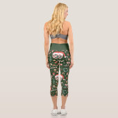 Leggings Capri Boule disco de Noël super père Noël (Verso)
