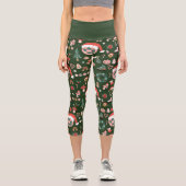 Leggings Capri Boule disco de Noël super père Noël (Recto)
