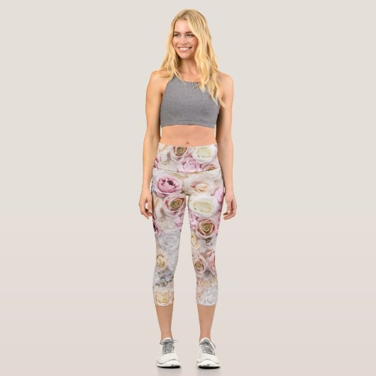 Leggings Capri Bouquet de fleurs (Recto)