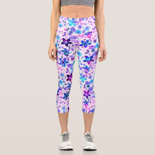 Leggings Capri Bouquet de fleurs de printemps - Fleur Edelweiss