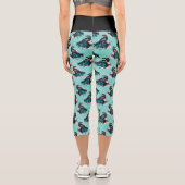 Leggings Capri Bouquet Goth Black Crow (Verso)