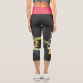 Leggings Capri Bouquet Rose d'aquarelle (Verso)
