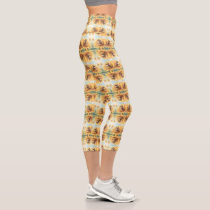 Leggings Capri Bourdon doré dans la danse des fleurs.7