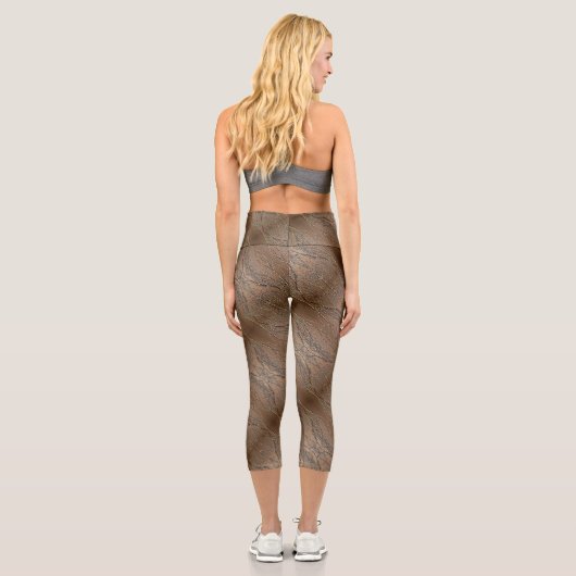 Leggings Capri Branches Abstraites Brown (Verso)