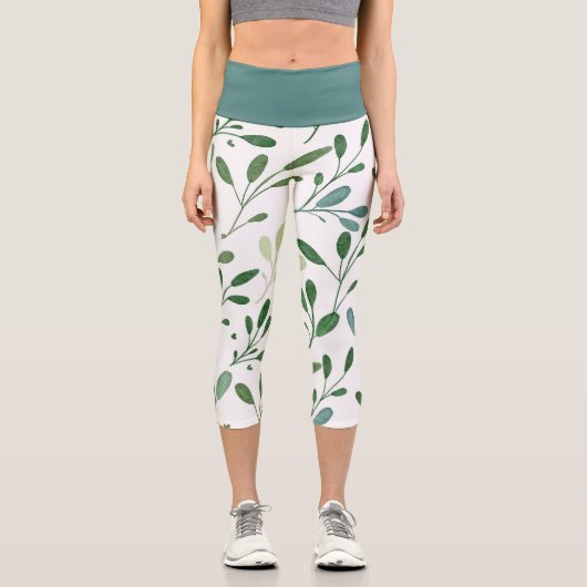Leggings Capri Branches d'olivier de printemps (Recto)