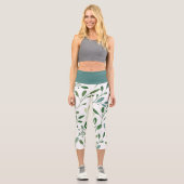 Leggings Capri Branches d'olivier de printemps (Recto)