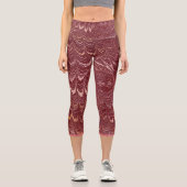 Leggings Capri brick red marble print (Recto)