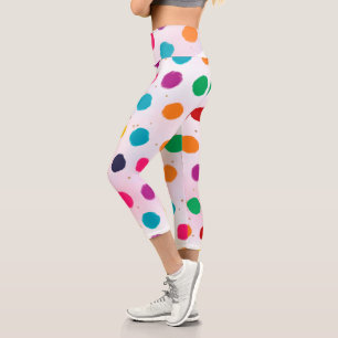 Leggings Capri Bright coloré point aléatoire et Parties scintilla