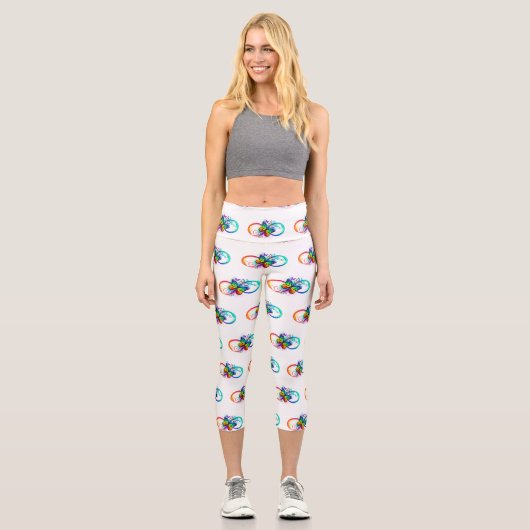 Leggings Capri Bright infinity with rainbow butterfly (Recto)