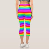 Leggings Capri Bright Rainbow Stripes (Verso)