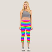 Leggings Capri Bright Rainbow Stripes (Recto)