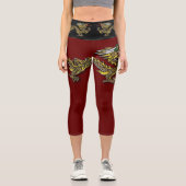 Leggings Capri Broderie de dragon chinois Zodiac Anniversaire Leg (Recto)