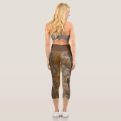 Leggings Capri Bronze et marbre de cuivre Abstrait (Verso)