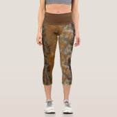 Leggings Capri Bronze et marbre de cuivre Abstrait (Recto)