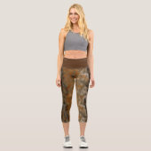 Leggings Capri Bronze et marbre de cuivre Abstrait (Recto)
