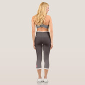 Leggings Capri Brown Color Gradient with US Flag (Verso)