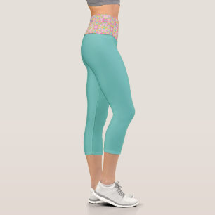 Leggings Capri Bubblegum Pink Paint SplatMotif