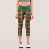 Leggings Capri Buchanan Scottish Plaid Red Green Yellow Ajouter N (Recto)