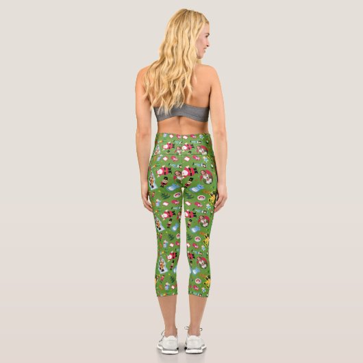 Leggings Capri Buddy Elf et les icônes de Noël Motif (Verso)