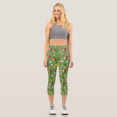 Leggings Capri Buddy Elf et les icônes de Noël Motif (Recto)