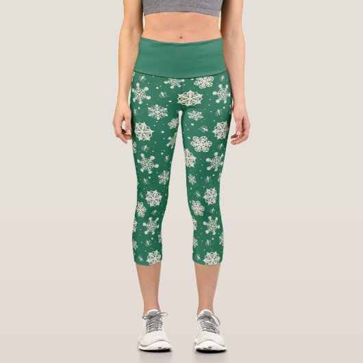 Leggings Capri Buddy le Motif Elf Snowflake (Recto)