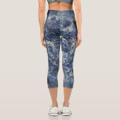 Leggings Capri Bue Gris Marbre Noir & Veines Beige (Verso)