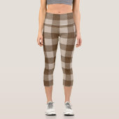 Leggings Capri Buffalo Plaid Brown et beige belle (Recto)