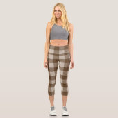 Leggings Capri Buffalo Plaid Brown et beige belle (Recto)
