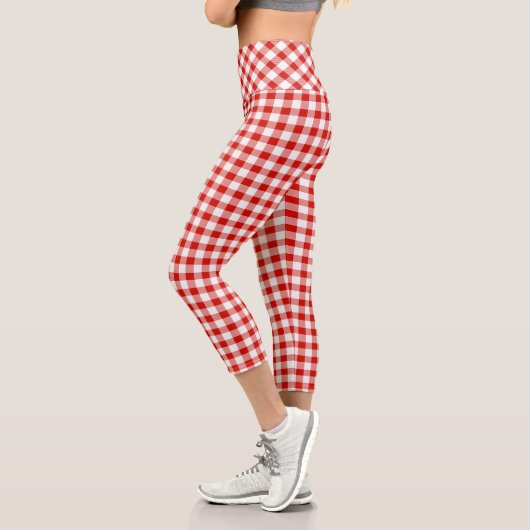 Leggings Capri Buffle rouge et blanc plaqué (Gauche)