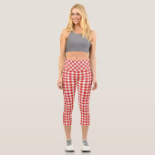 Leggings Capri Buffle rouge et blanc plaqué (Recto)