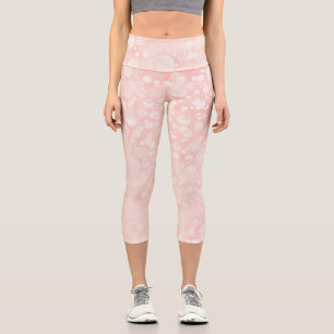Leggings Capri Bulles blanches roses pois