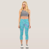 Leggings Capri Bulles turquoises (Recto)