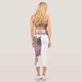 Leggings Capri Butterfly landing on flower beautiful capri leggin (Verso)