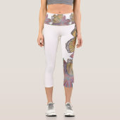 Leggings Capri Butterfly landing on flower beautiful capri leggin (Recto)