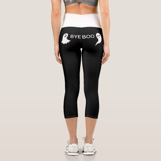 Leggings Capri "Bye Boo", mignon petit fantômes blancs (Verso)