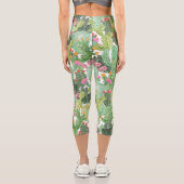 Leggings Capri Cactus peint à la main : Vert désert (Verso)